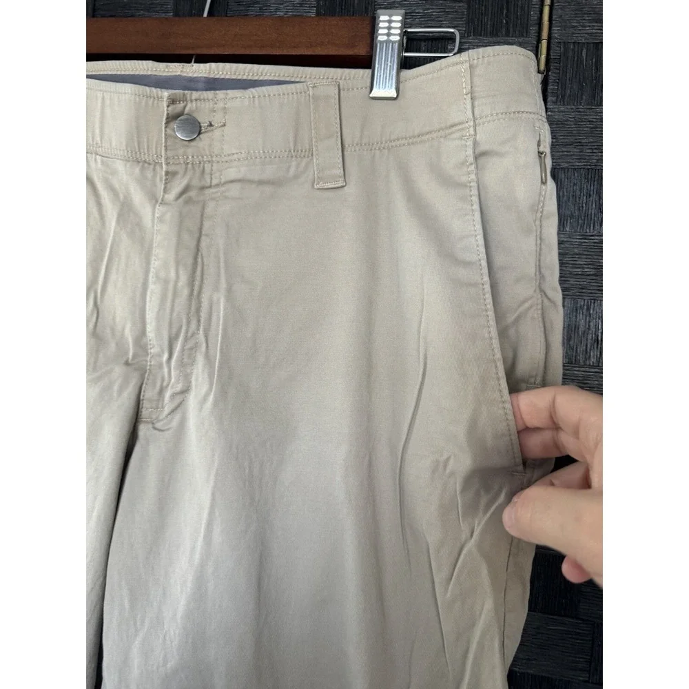 PGA Tour Mens Golf Pants Khaki 34 x 30 Stretch Straight Leg